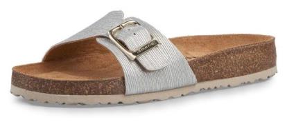 Tamaris Slippers zomerschoen, slippers in metallic-look