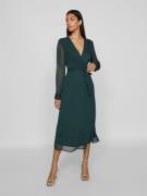 NU 20% KORTING: Vila Chiffon jurk VIFALIA V-NECK L/S MIDI DRESS - NOOS