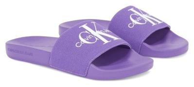 NU 20% KORTING: Calvin Klein Badslippers FANNY SLIDE MONOGRAM zomersch...