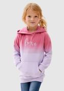 KIDSWORLD Hoodie Love in verlopende kleuren met capuchon