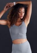 active by Lascana Crop-top -Sport Top met rimpeling en mesh-inzetten