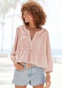 NU 20% KORTING: Vivance Blouse zonder sluiting met kantdetails en v-ha...