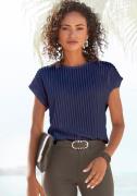 NU 20% KORTING: Lascana Shirt met korte mouwen met biesstructuur, kreu...