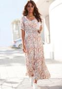 NU 20% KORTING: Lascana Maxi-jurk met alloverprint en v-hals, zomerjur...