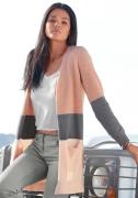 Vivance Cardigan met colorblock-look en zakken, lange cardigan