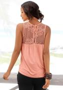 NU 20% KORTING: Lascana Strandtop met kantinzetten, dames-top met stri...