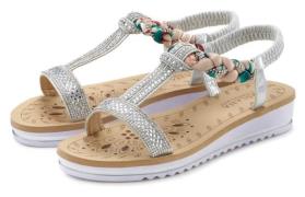 NU 20% KORTING: Lascana Sandalen met elastische bandjes, sierstenen, s...