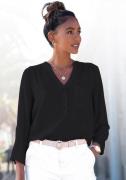 NU 20% KORTING: Lascana Blouse zonder sluiting met 3/4-mouwen en knoop...