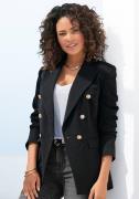 Lascana Lange blazer met goudkleurige knopen, elegante damesblazer, bu...