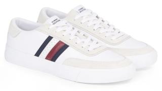 NU 20% KORTING: Tommy Hilfiger Sneakers TH CUPSET RWB LTH met zijstrep...