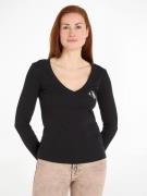 Calvin Klein Shirt met lange mouwen RIB V-NECK MONOLOGO LONG SLEEVE