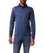 Pierre Cardin Poloshirt met lange mouwen in streepoptiek