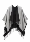 Lascana Gebreide poncho Omkeerbare poncho, cape, franjesjaal VEGAN