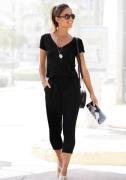 NU 20% KORTING: Lascana 7/8-jumpsuit met v-hals, korte mouwen jumpsuit...