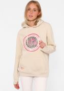 Zwillingsherz Hoodie Animal print met stras op de voorkant