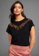 Laura Scott Shirt met ronde hals met elegante kant