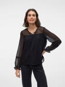 NU 20% KORTING: Vero Moda Shirt VMLEAH LS LACE TOP WVN GA NOOS