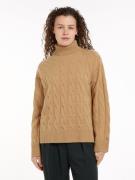 NU 20% KORTING: Tommy Hilfiger Coltrui SOFT WOOL CABLE ROLL-NK SWEATER