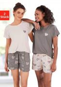 Vivance Dreams Shortama met leuke hartprint (Set van 2)