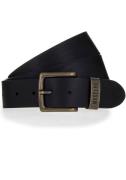 MUSTANG Leren riem Gesp in oud messingkleur, lichte used-look