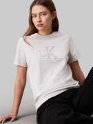 NU 20% KORTING: Calvin Klein T-shirt CHENILLE MONOLOGO REGULAR TEE