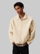 Calvin Klein Pluchen jack HALF ZIP SHERPA met een logo-opschrift