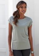 NU 20% KORTING: Lascana Shirt met ronde hals Met elegante glinsterafwe...