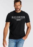 NU 20% KORTING: H.I.S T-shirt smalle pasvorm, bedrukt ontwerp, ronde h...