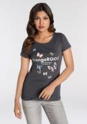 KangaROOS T-shirt Korte mouwen, lichaamsnauwkeurige pasvorm, van ribst...