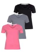 H.I.S T-shirt Essential basics figuurvolgende snit, van katoen (Set va...