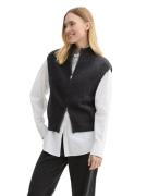 NU 20% KORTING: Tom Tailor Denim Mouwloos vest met staande kraag en ri...