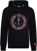 Zwillingsherz Hoodie met ankerborduursel en neonkleurige details