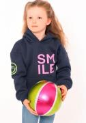 Zwillingsherz Hoodie "Alissa-Kids" met "smile"-opdruk in neonkleur en ...