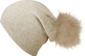 Capelli New York Beanie met metalen logo op de rand