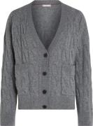 Tommy Hilfiger Vest SOFT WOOL CABLE CARDIGAN met kabelpatroon, premium...