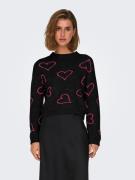 NU 20% KORTING: Only Trui met ronde hals ONLHAPPIE LS HEART O-NECK KNT