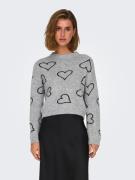 NU 20% KORTING: Only Trui met ronde hals ONLHAPPIE LS HEART O-NECK KNT