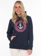 Zwillingsherz Hoodie met neonkleurige borduursels en paillettenanker