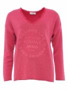 NU 20% KORTING: Zwillingsherz Sweatshirt met rafelige v-halslijn in vi...