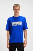 HUGO Blue T-shirt Nurix met coole print