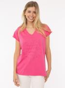 Zwillingsherz Shirt met korte mouwen "Positive Mind" met v-halslijn en...