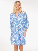 Zwillingsherz Zomerjurk Bladeren Tweekleurig met franjes en contraster...