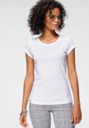 KangaROOS T-shirt Korte mouwen, figuurvolgende pasvorm, van single jer...