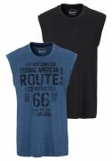 Man's World Muscle-shirt mouwloos, bedrukt, ronde hals, van 100% katoe...