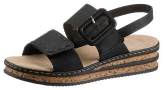 Rieker Sleehaksandaaltjes zomerschoen, sandaal, sleehak, met modieuze ...