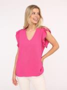 Zwillingsherz Blouse met korte mouwen Giselle met stijlvolle ruches-mo...