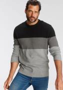 Man's World Trui met ronde hals Tot maat 5 XL met blokstrepen