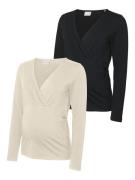 Mamalicious Zwangerschapsshirt MLKERRIE TESS LS JRS TOP 2-P NOOS (set,...