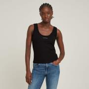 G-Star RAW Tanktop Slim Rib Tank met merkopschrift op borsthoogte