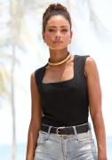 Lascana Tanktop van kreukvrij materiaal, elegant basis top met brede b...